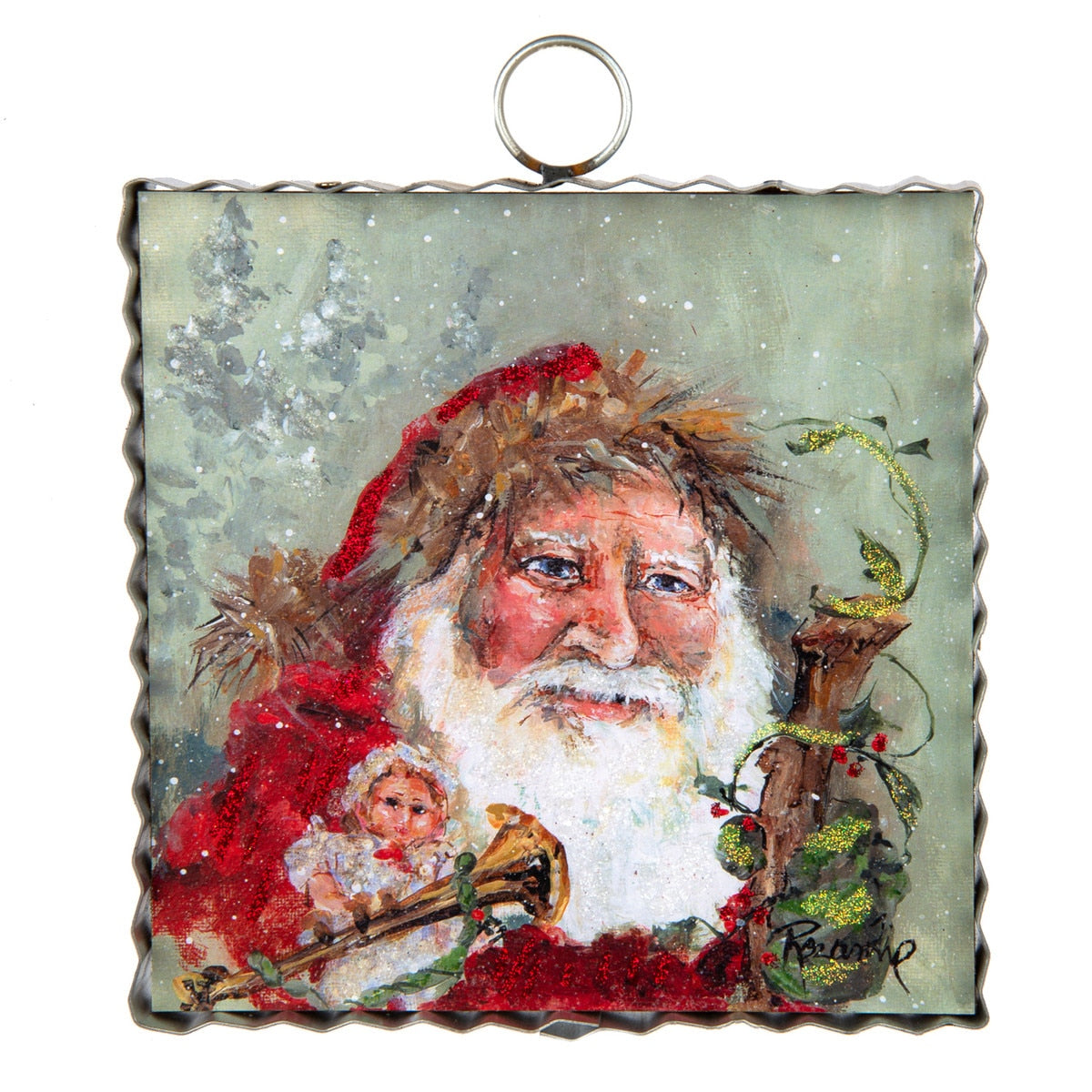 Round Top Art Mini Santa with Toys