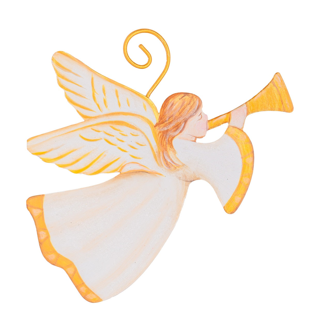 Round Top Ornament Angel Gilded Heralding