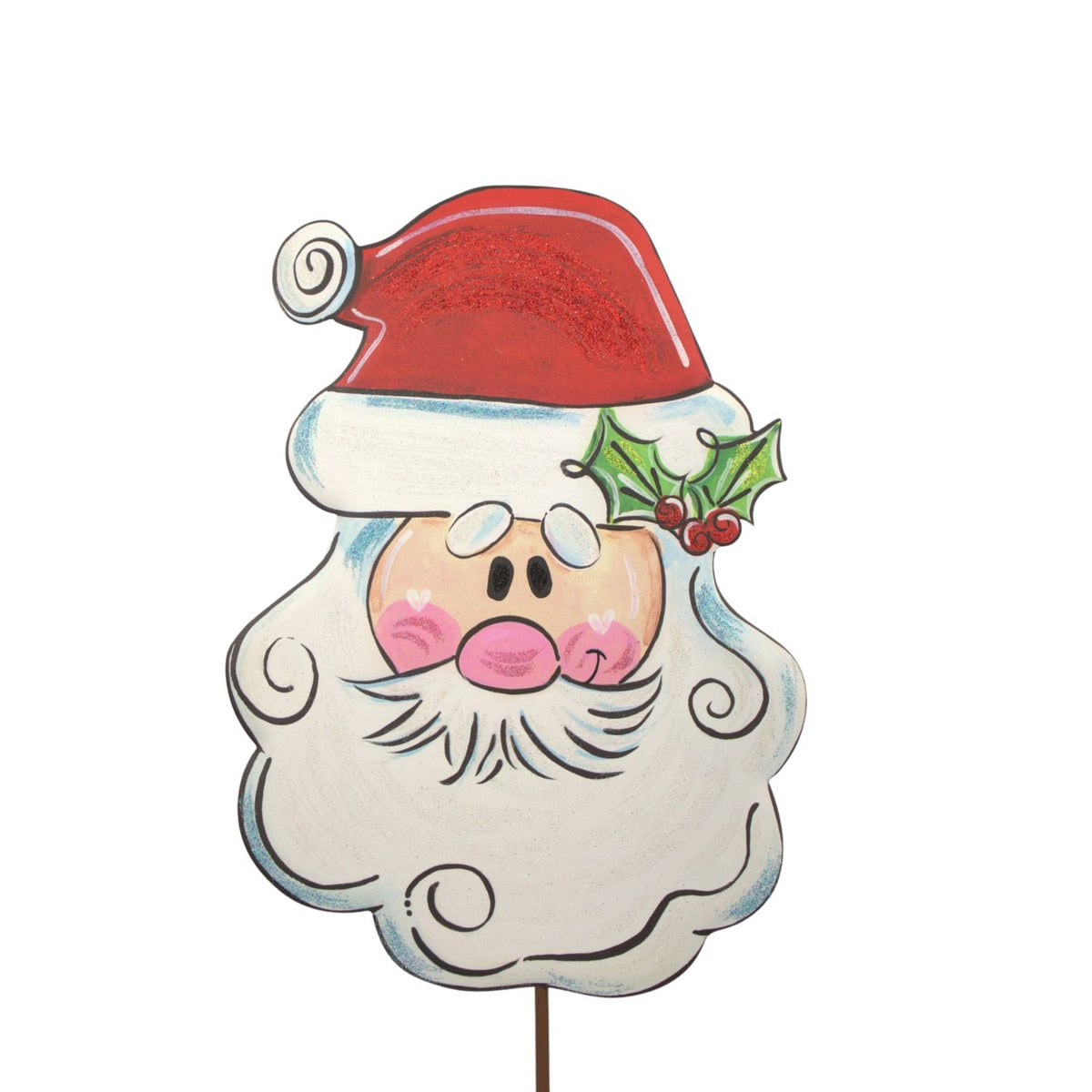 Stake Santa Broom Mustache