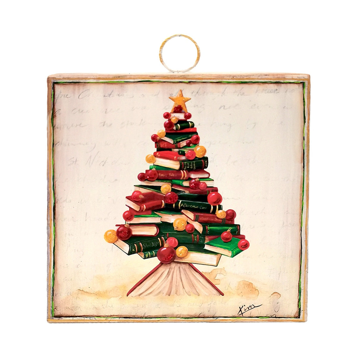Round Top Art Mini Tree Book Stack Christmas