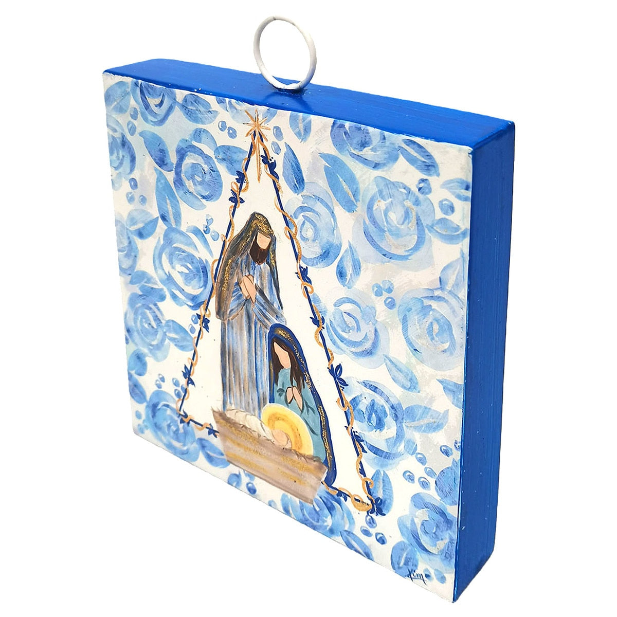 Round Top Art Block Holy Family Chinoiserie