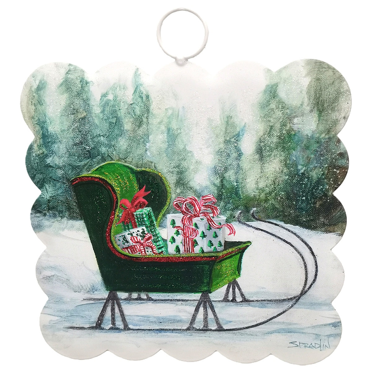 Round Top Art Mini Sleigh & Gifts Scallop