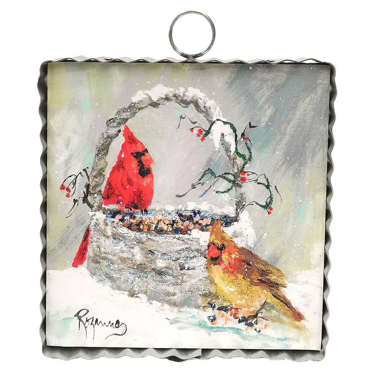 Round Top Art Mini Cardinal Basket