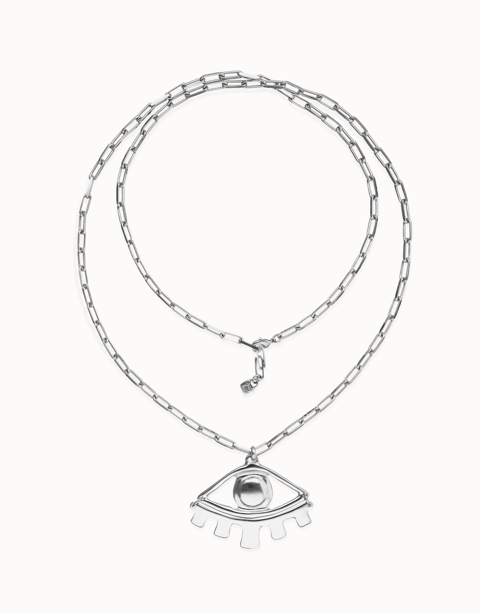 silver necklace with eye