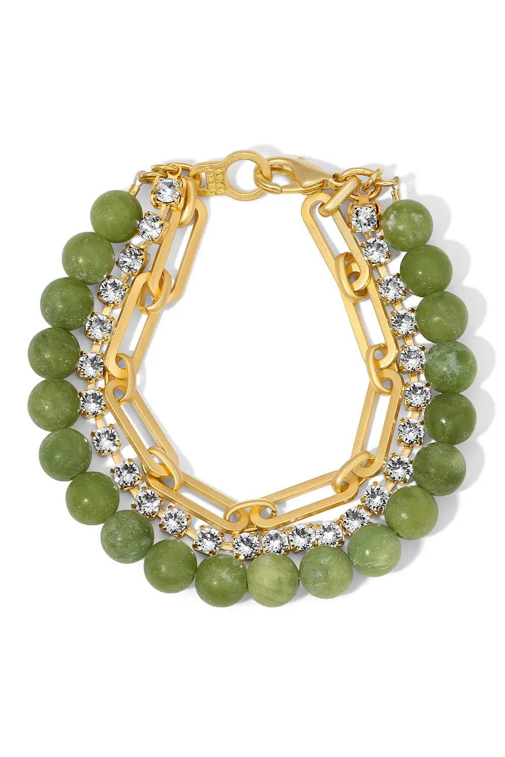 French Kande Clara Bracelet Verte Jade