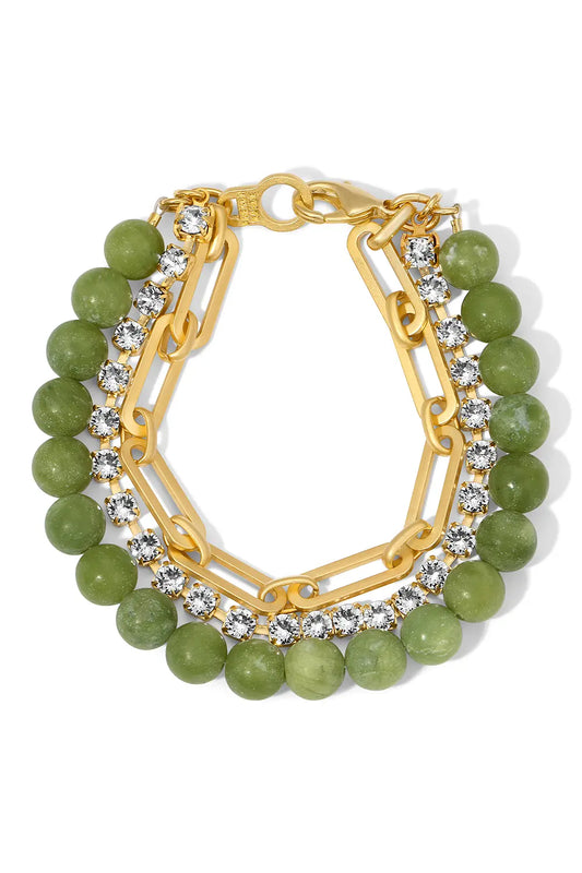 French Kande Clara Bracelet Verte Jade