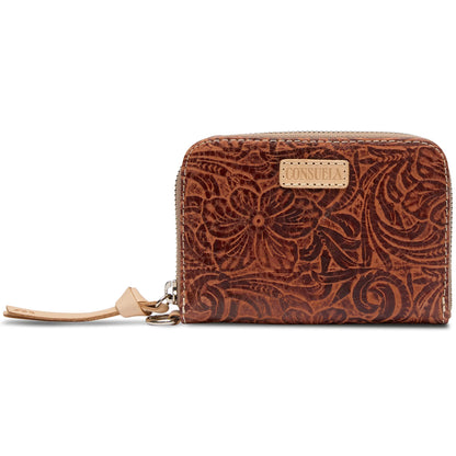 Sally Consuela Zippy Wallet, brown detailed leather wallet 