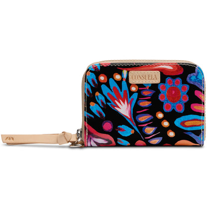 Sophie zippy consuela wallet, black wallet with bright colors 