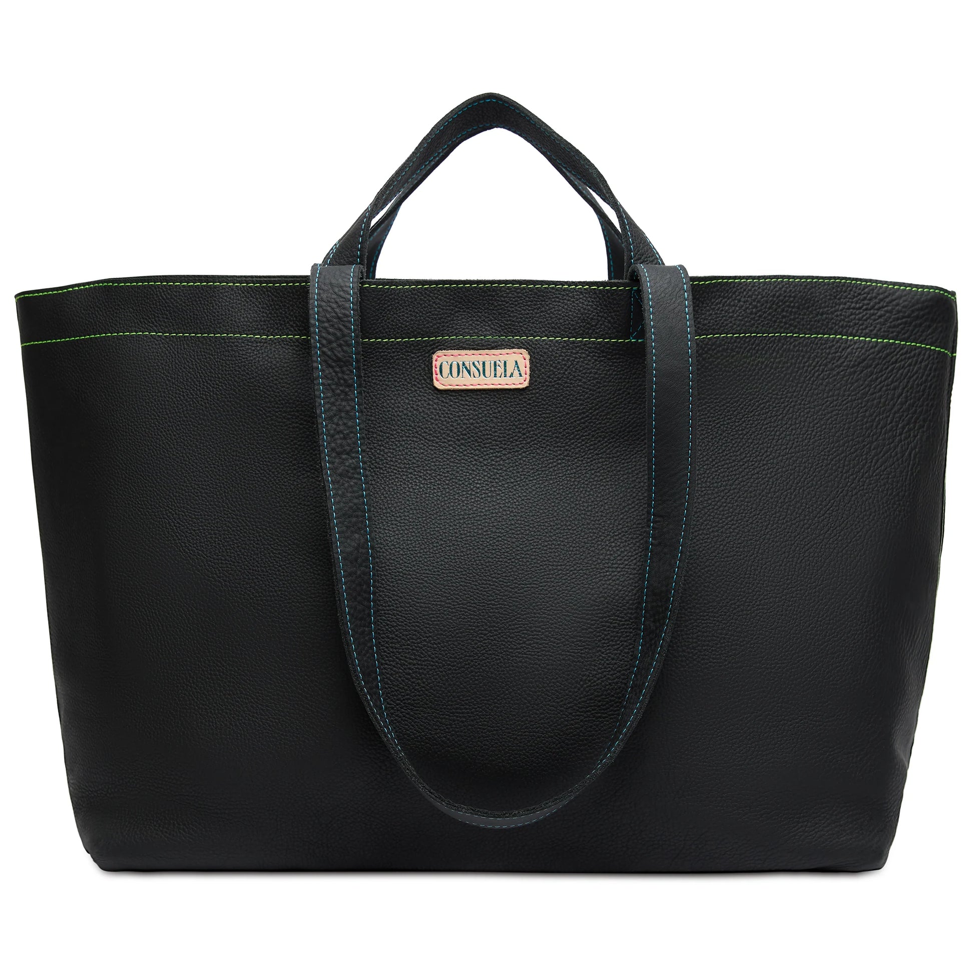 Black Jumbo Bag Consuela, Black Leather Tote Bag, Large Tote Bag 
