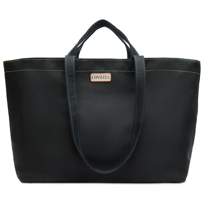 Black Jumbo Bag Consuela, Black Leather Tote Bag, Large Tote Bag 