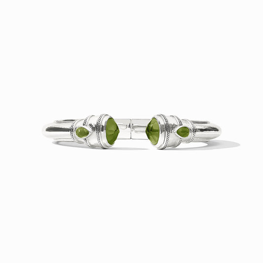 Cannes Demi Cuff Iridescent Palmetto Green Silver OS