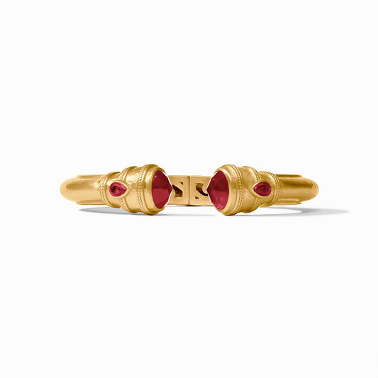 Cannes Demi Cuff Iridescent Ruby Red Gold OS