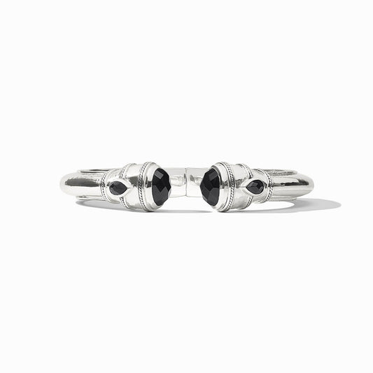 Cannes Demi Cuff Obsidian Black Silver OS