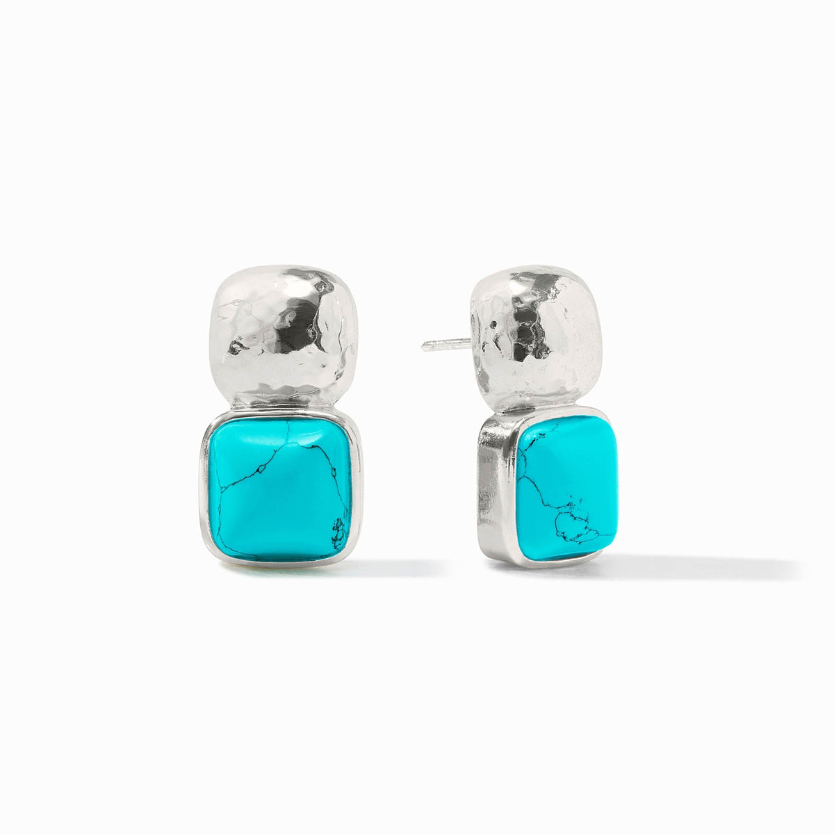 Julie Vos Catalina Earring Turquoise Blue Seasonal  Silver OS