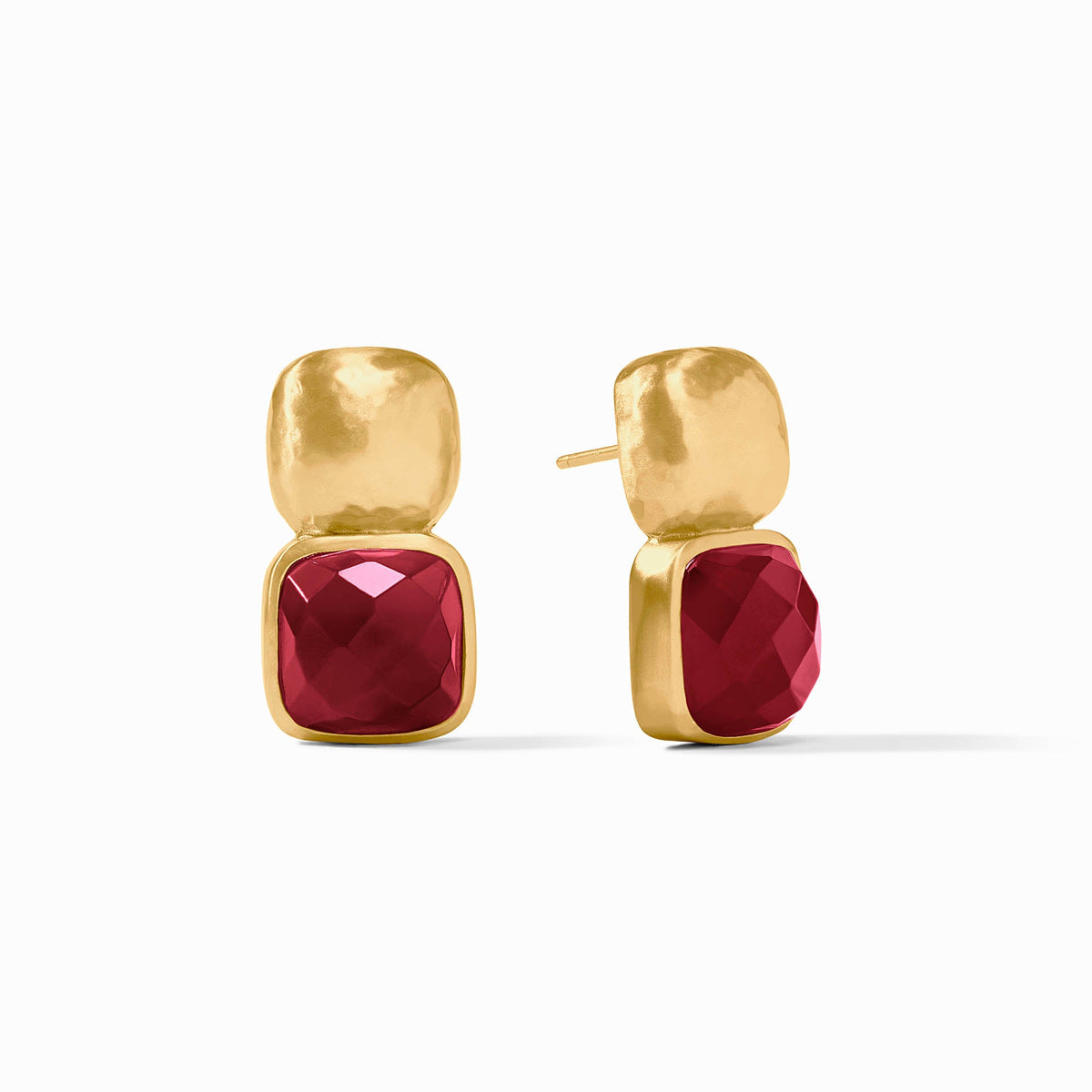 Julie Vos Catalina Earring Iridescent Ruby Red Gold OS