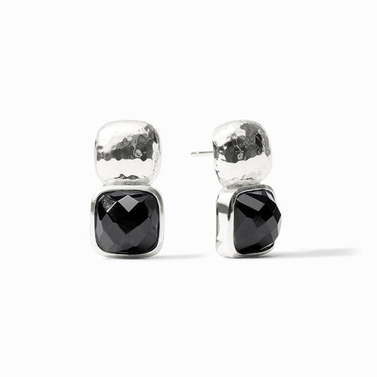 Catalina Earring Obsidian Black Silver OS
