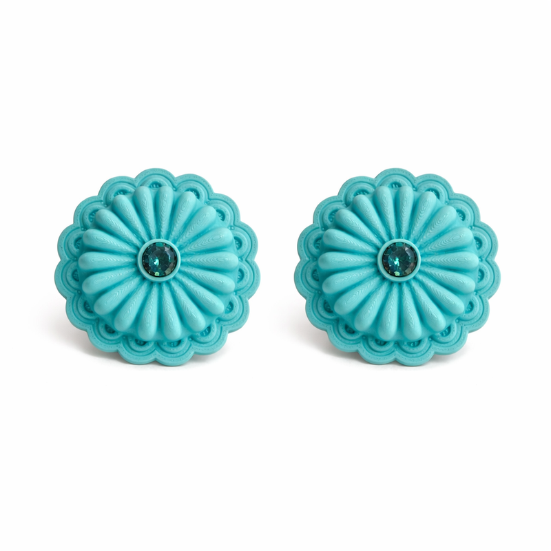 Earrings Concho Turquoise Statement