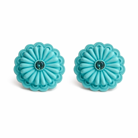 Earrings Concho Turquoise Statement