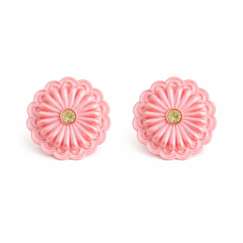 Earrings Concho Sugar Pink Statement