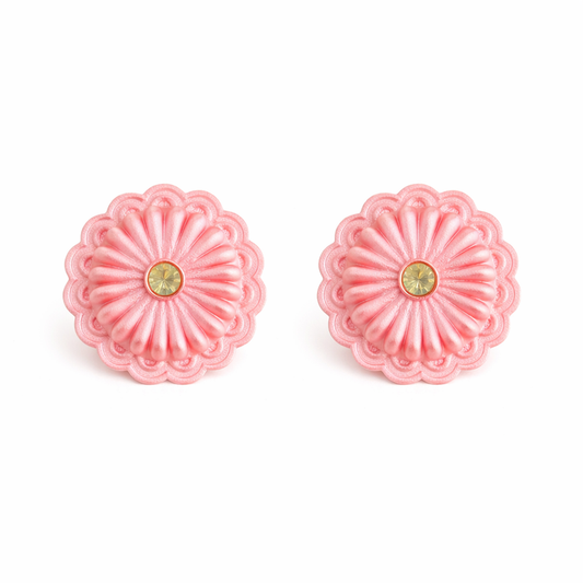 Earrings Concho Sugar Pink Statement