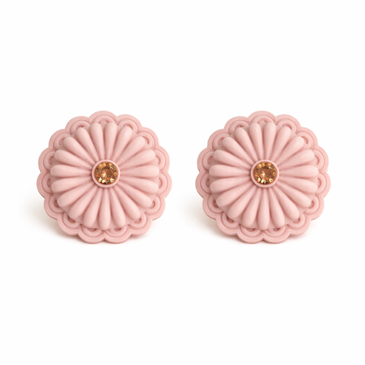 Earrings Concho Blush Pink Statement