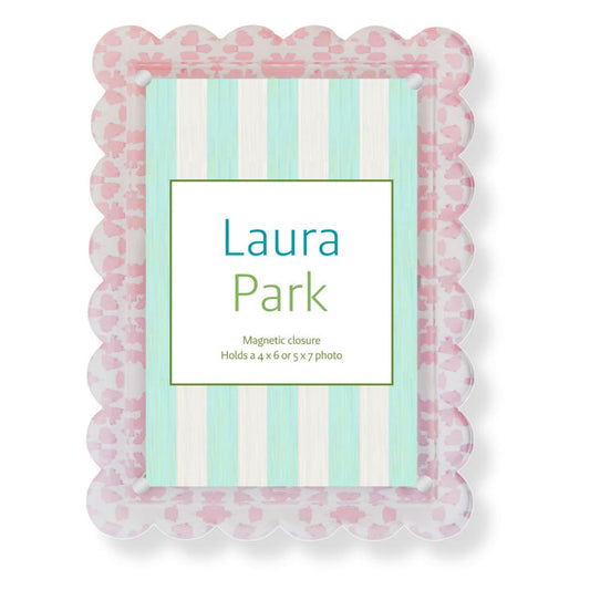Picture Frame Chintz Rose Acrylic Scaloped Rect