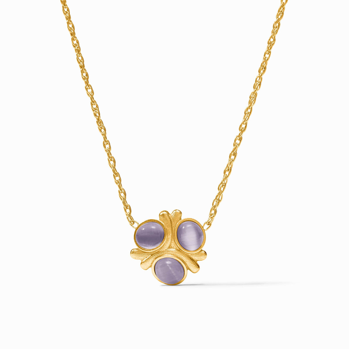 Julie Vos Cobblestone Delicate Necklace Blue Cat's Eye Gold