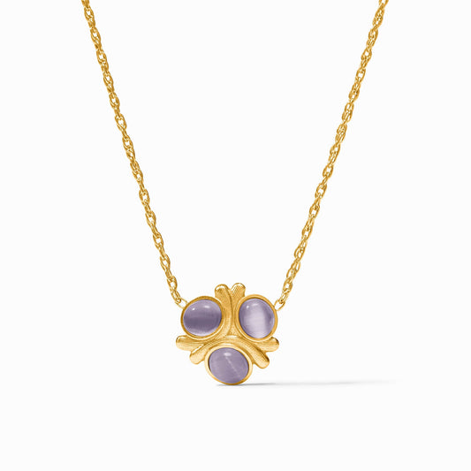 Julie Vos Cobblestone Delicate Necklace Blue Cat's Eye Gold