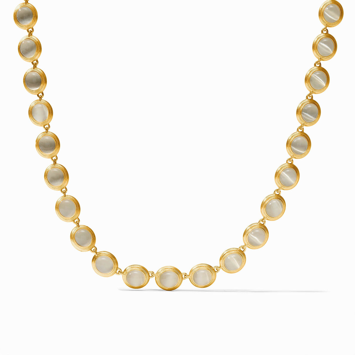 Julie Vos Cobblestone Tennis Necklace Ivory Cat's Eye Gold
