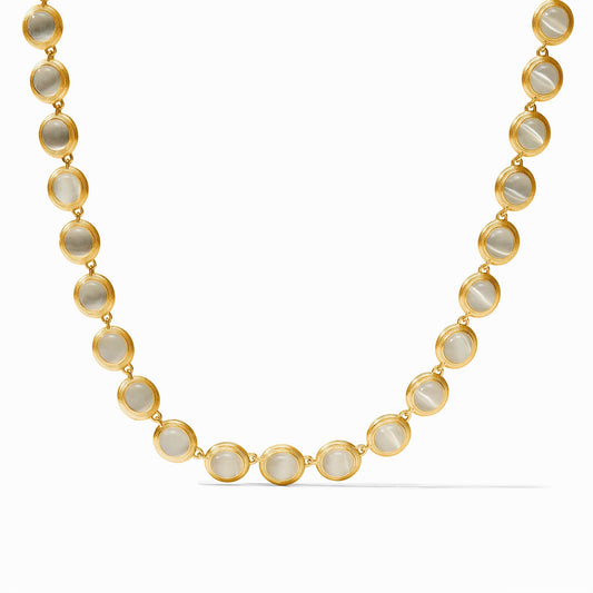 Julie Vos Cobblestone Tennis Necklace Ivory Cat's Eye Gold