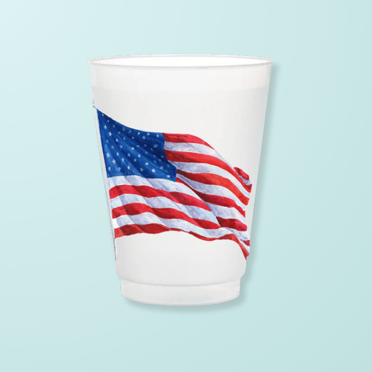 Cup Set American Flag Frosted