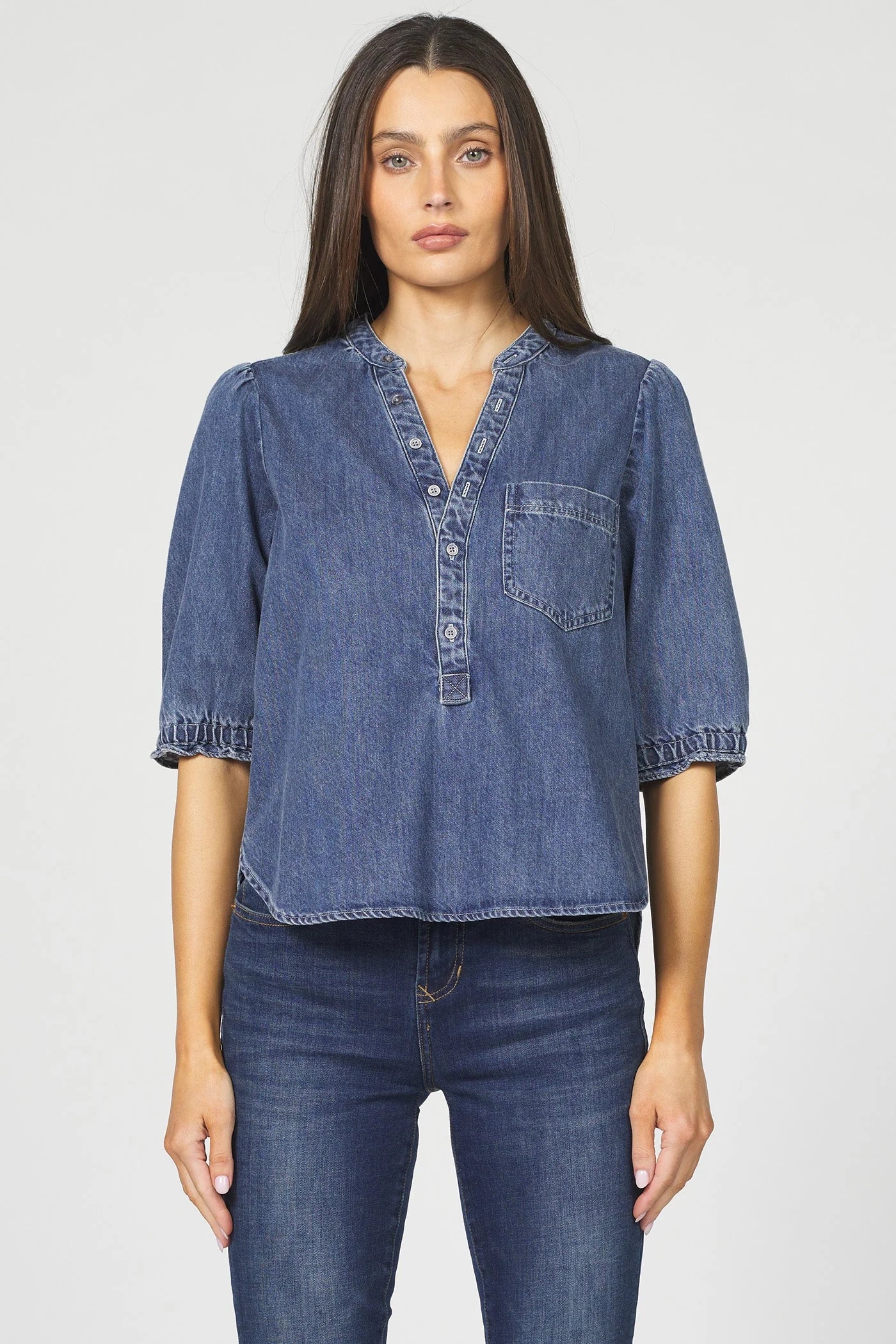 3/4 length denim top 