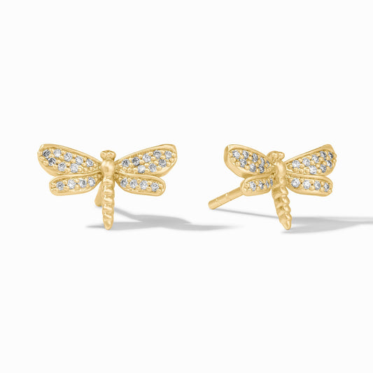 Dragonfly Pave Stud Earring