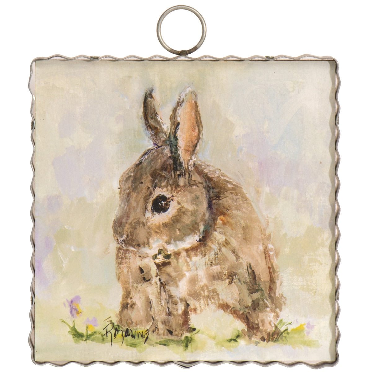 Round Top Print Mini Brown Bunny