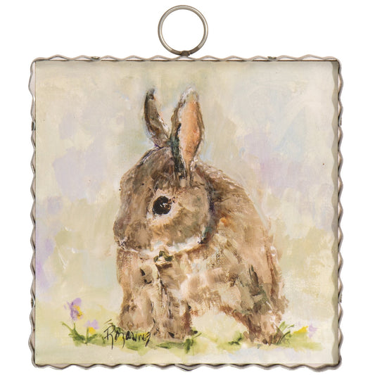 Round Top Print Mini Brown Bunny