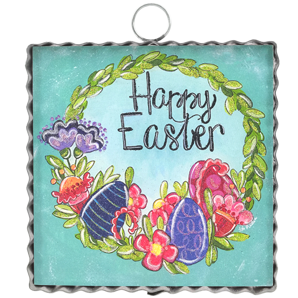 Round Top Print Mini Happy Easter Wreath