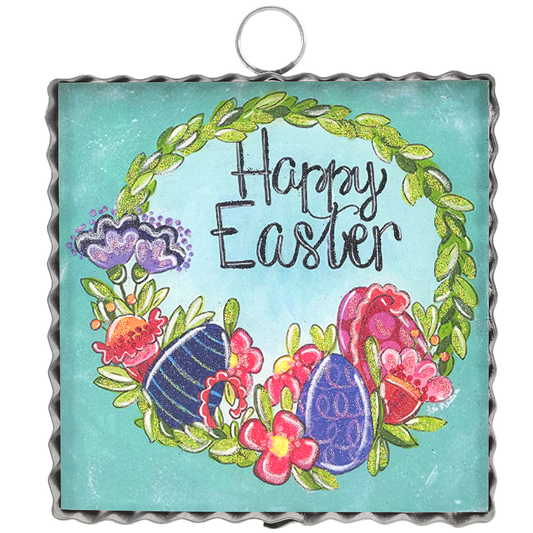Round Top Print Mini Happy Easter Wreath