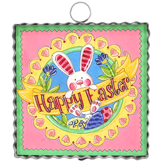 Round Top Print Mini Happy Easter Bunny