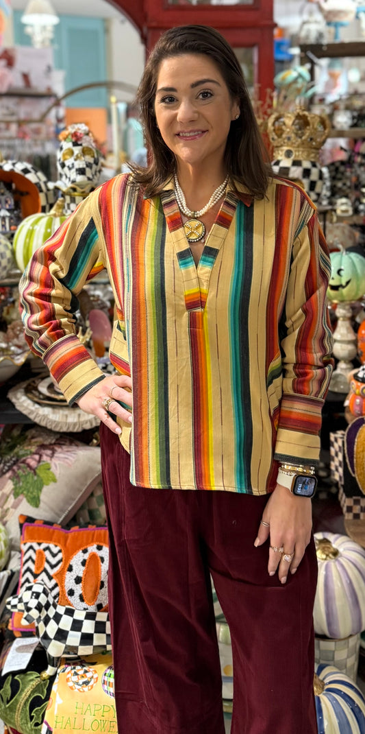 Ivy Jane Top Serape Stripe Popover