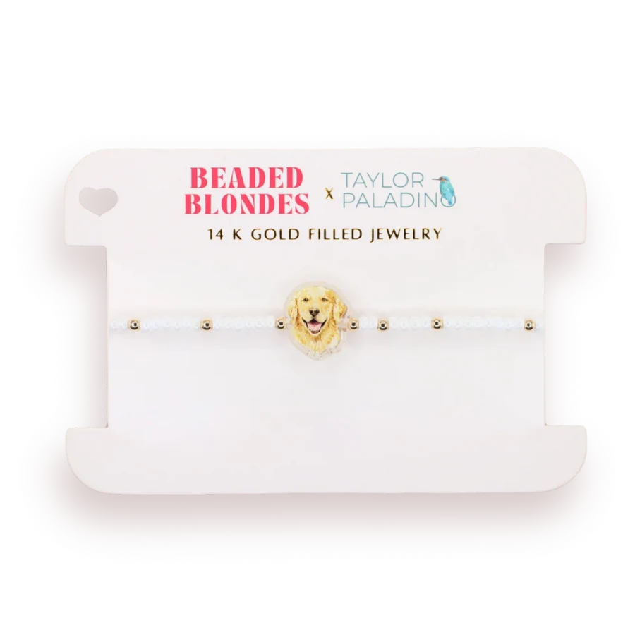 Bracelet Golden Retriever on Luster White Sprinkle