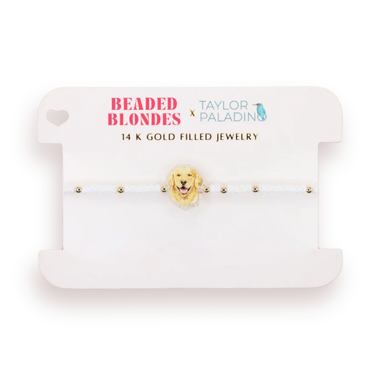 Bracelet Golden Retriever on Luster White Sprinkle