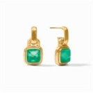 Sahara Hoop & Charm Earring Iridescent Emerald Green Gold OS
