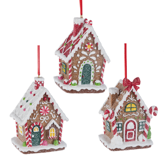 Ornament Gingerbread House Asst