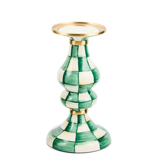 Pillar Candlestick Emerald Check