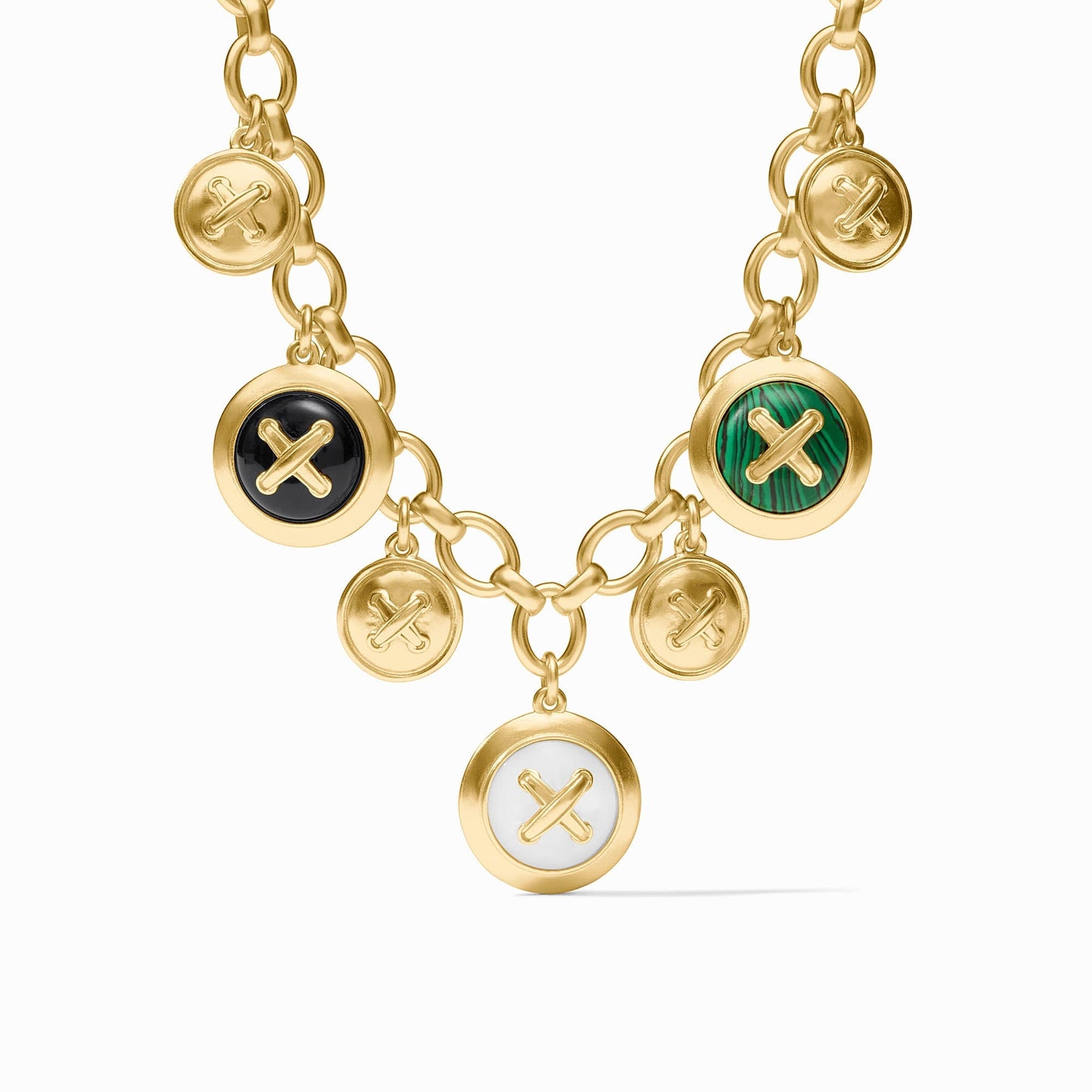 Essex Charm Necklace Multi Stone Gold OS