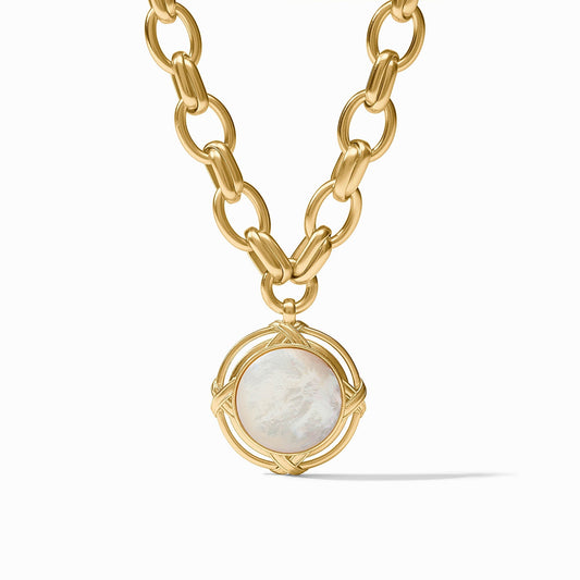 Julie Vos Essex Statement Necklace Mother of Pearl Gold OS