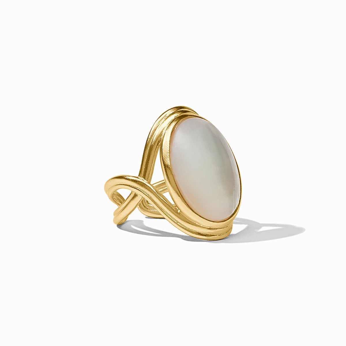 Julie Vos Essex Statement Ring Mother of Pearl Gold