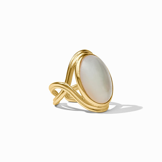 Julie Vos Essex Statement Ring Mother of Pearl Gold