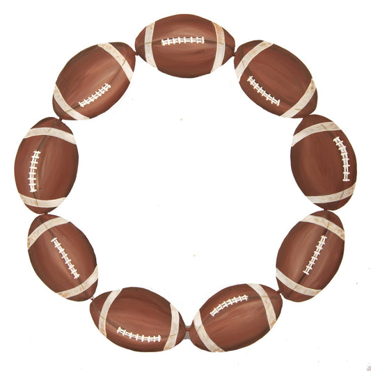 Metal football wreath from round top collection 