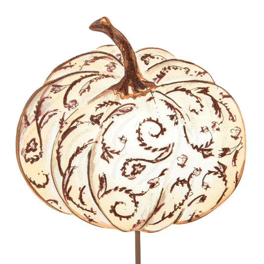 brown chinoiserie pumpkin stake round top collection